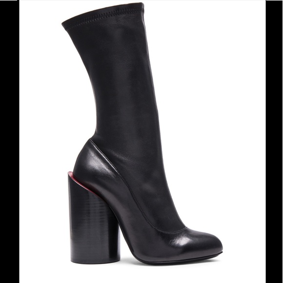 Givenchy Black Stretch Leather Runway Boots Size 38 - Picture 3 of 16